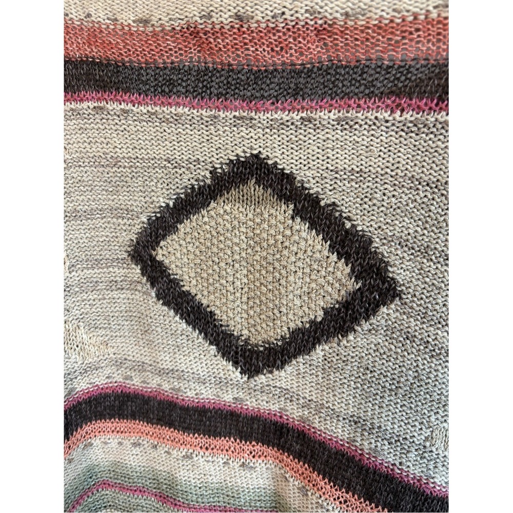Ralph Lauren Hand Knit Southwestern Poncho Neutrals Earth Tones Desert Aunt - Picture 7 of 9